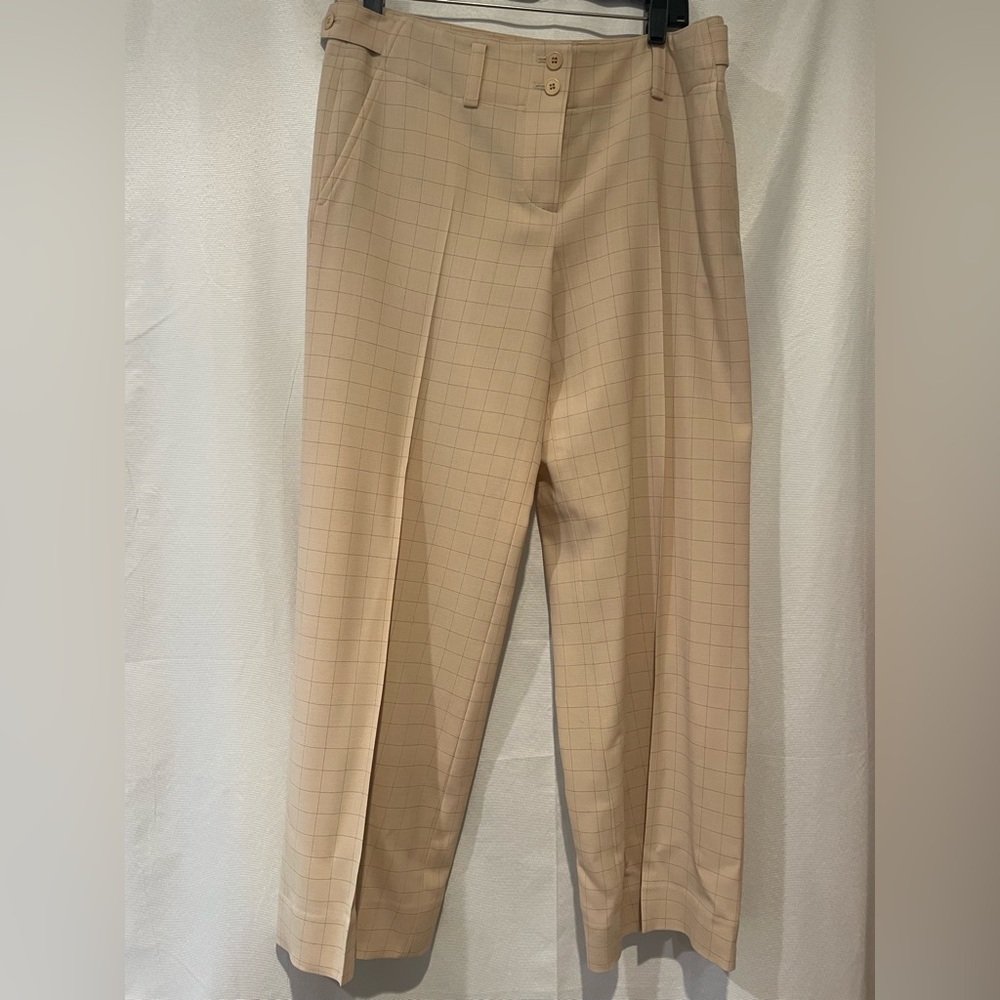 DKNY Women’s Beige Checkered Dress Pants